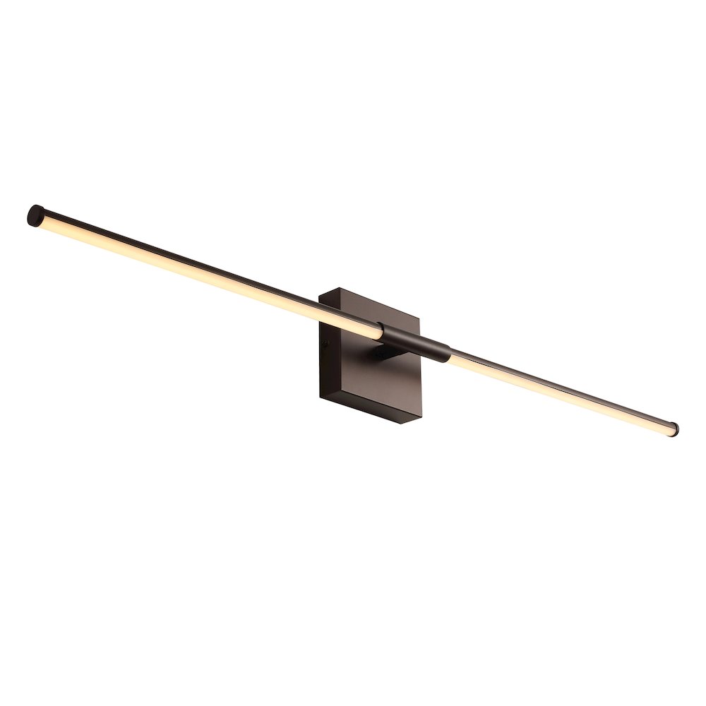 32" Minimalist Dimmable Integrated LED Metal Wall Sconce, Oil Rubbed Bronze. Picture 1