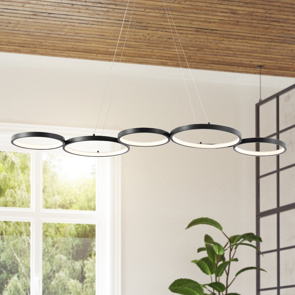 Roman Bohemian Coastal Iron Linear Integrated LED Pendant. Picture 9
