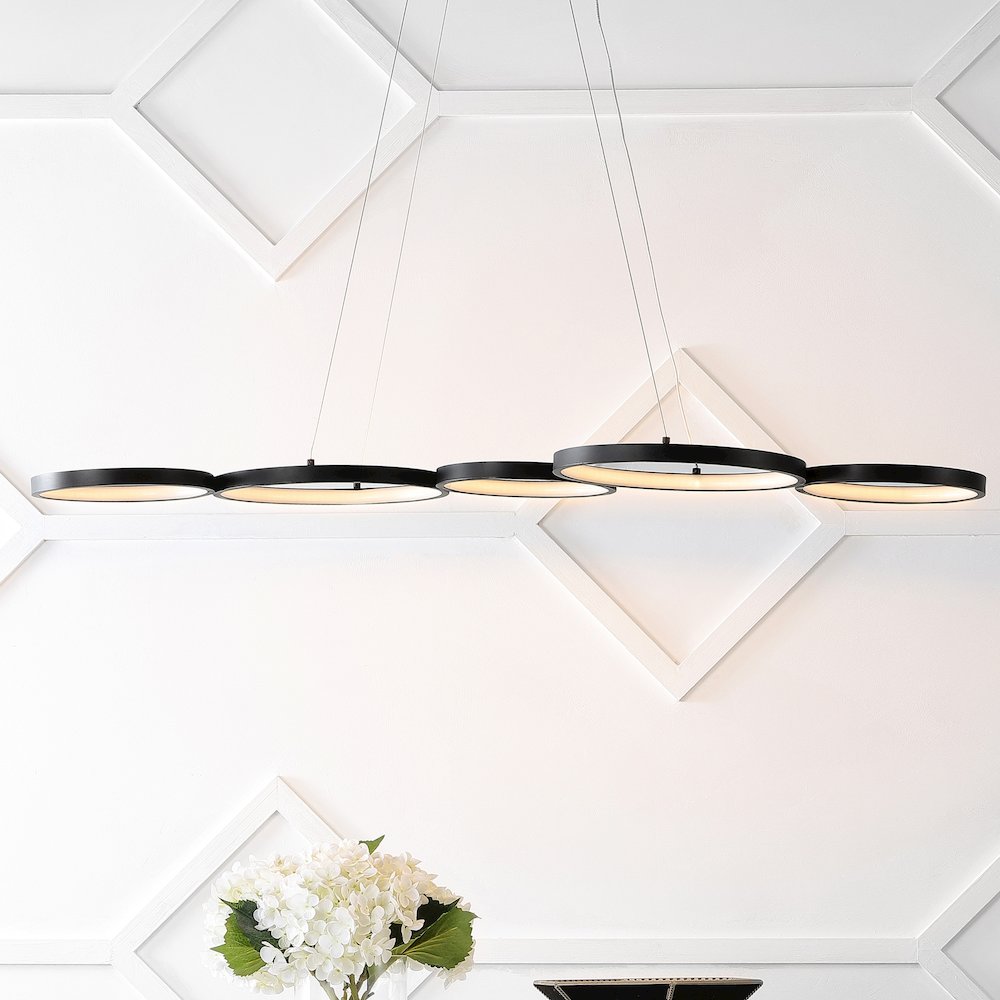 Roman Bohemian Coastal Iron Linear Integrated LED Pendant. Picture 6