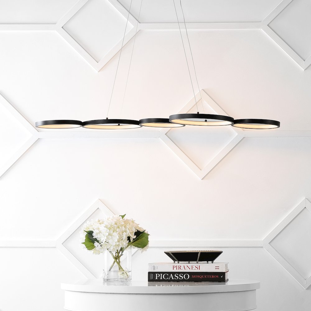 Roman Bohemian Coastal Iron Linear Integrated LED Pendant. Picture 4