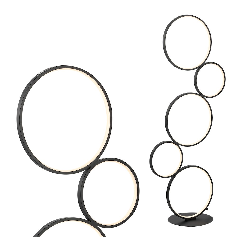Pluto Stacked Circles Contemporary Modern Ironaluminum Integrated Led Floor Lamp. Picture 6
