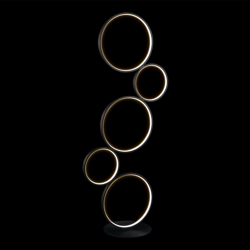 Pluto Stacked Circles Contemporary Modern Ironaluminum Integrated Led Floor Lamp. Picture 2
