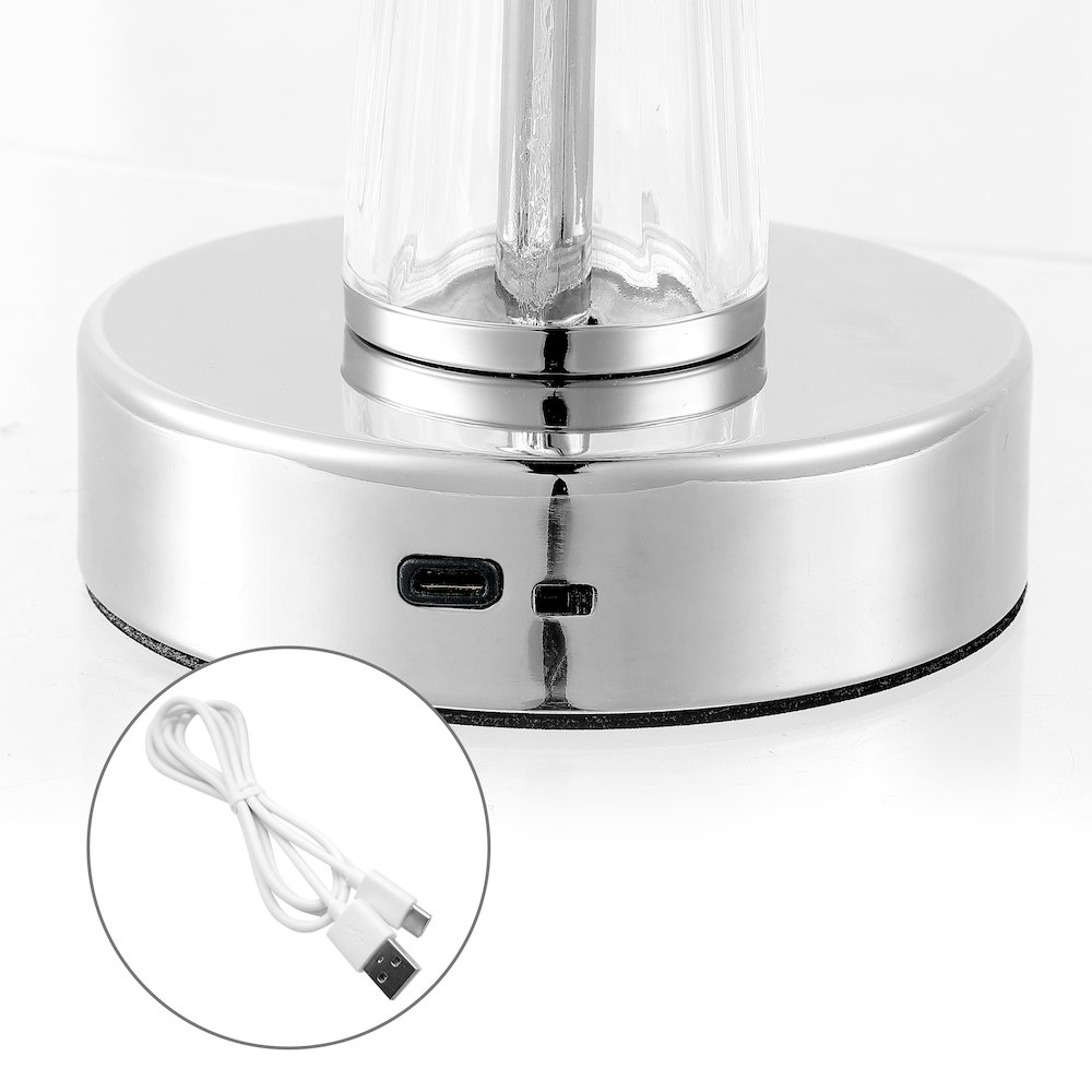 Madelyn Bohemian Classic Acrylic Rechargeable Integrated Led Table Lamp. Picture 3