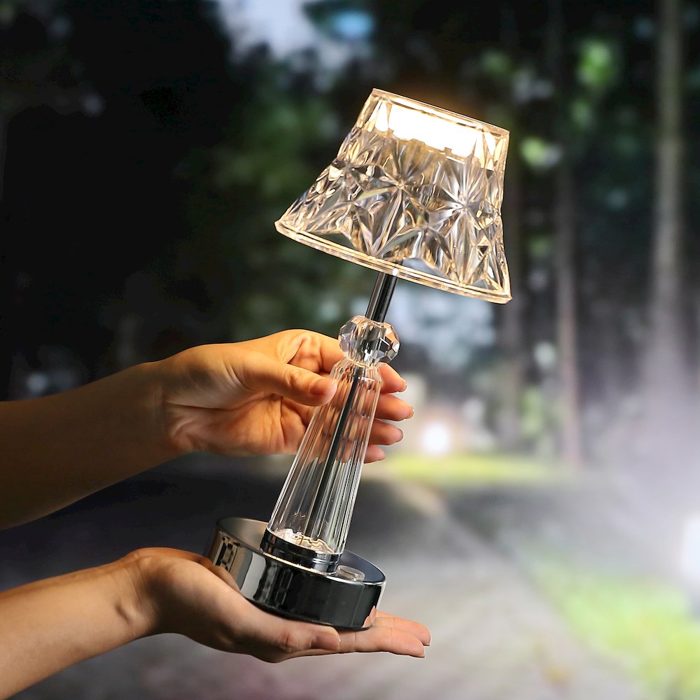 Madelyn Bohemian Classic Acrylic Rechargeable Integrated Led Table Lamp. Picture 11
