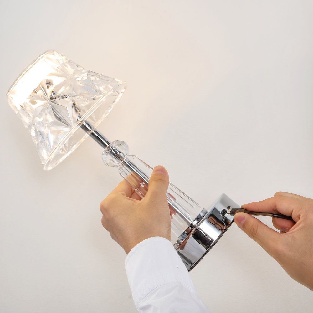 Madelyn Bohemian Classic Acrylic Rechargeable Integrated Led Table Lamp. Picture 6