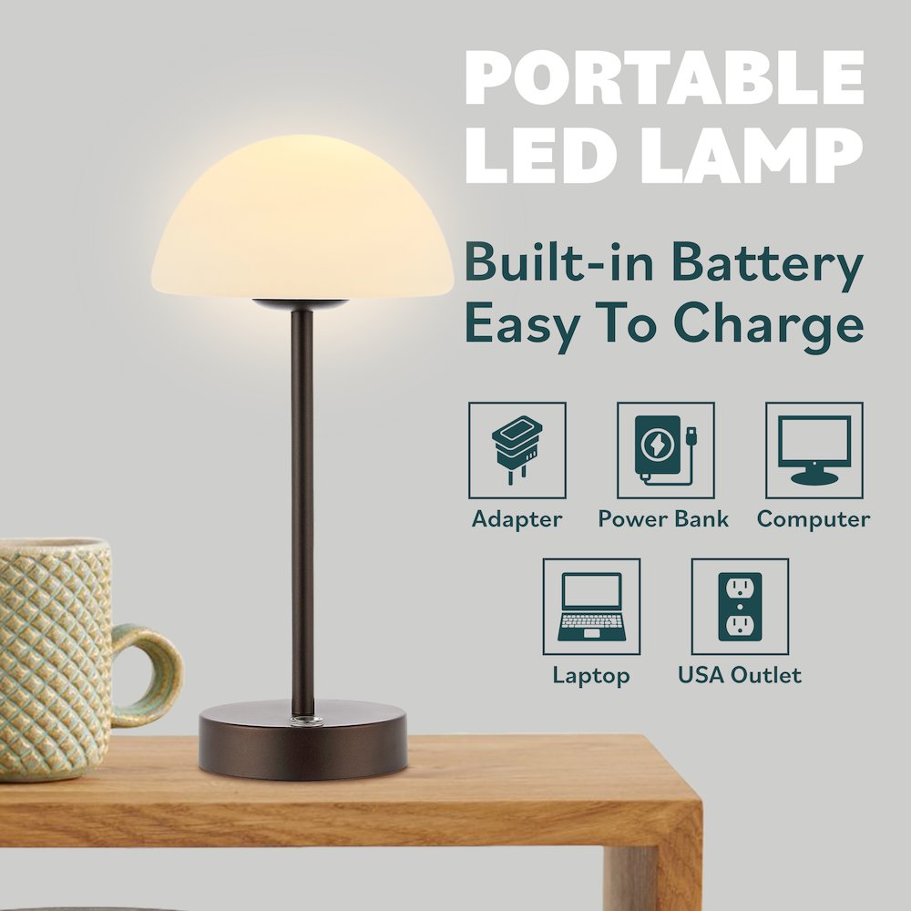 Xavier Modern Minimalist Iron Rechargeable Integrated Led Table Lamp. Picture 5