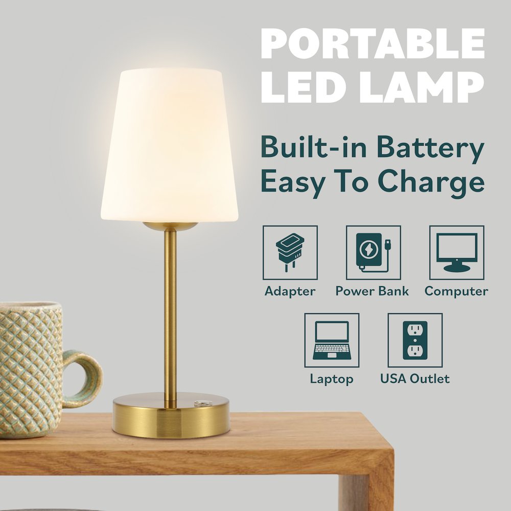 Carson Modern Minimalist Iron Rechargeable Integrated Led Table Lamp. Picture 5