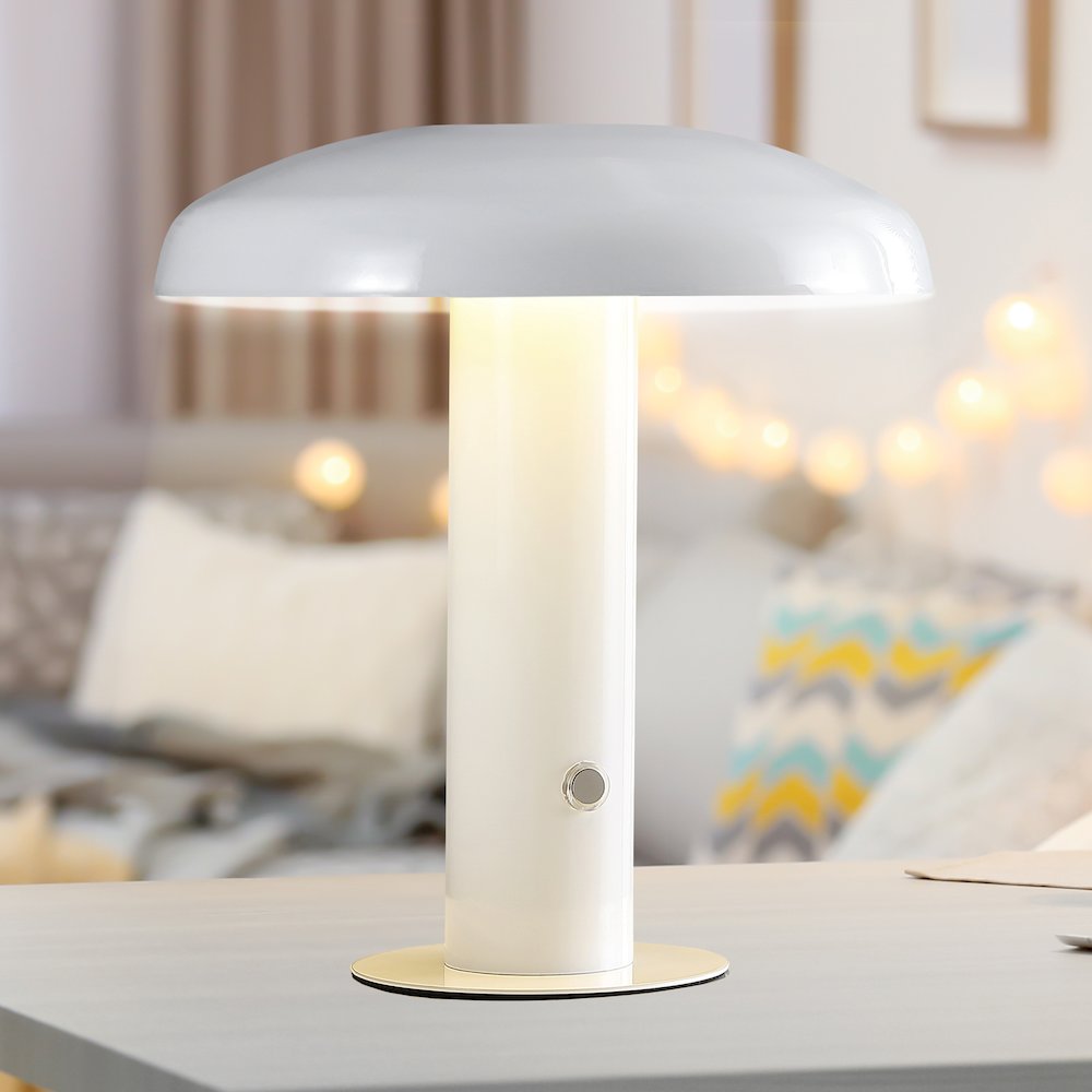 Bohemian Rechargeablecordless Iron Integrated Led Mushroom Table Lamp. Picture 9