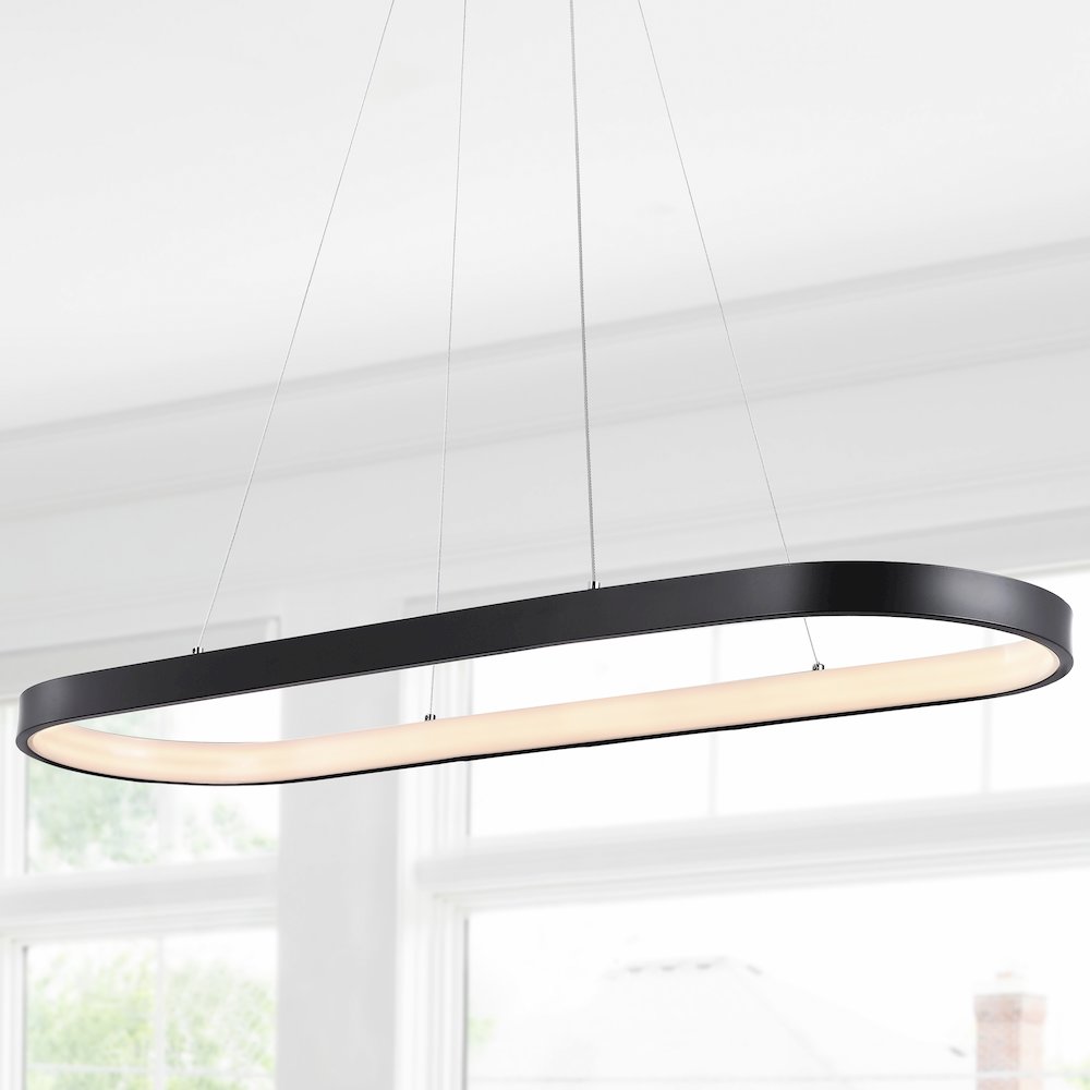 Brice Modern Contemporary Iron Integrated LED Pendant. Picture 10