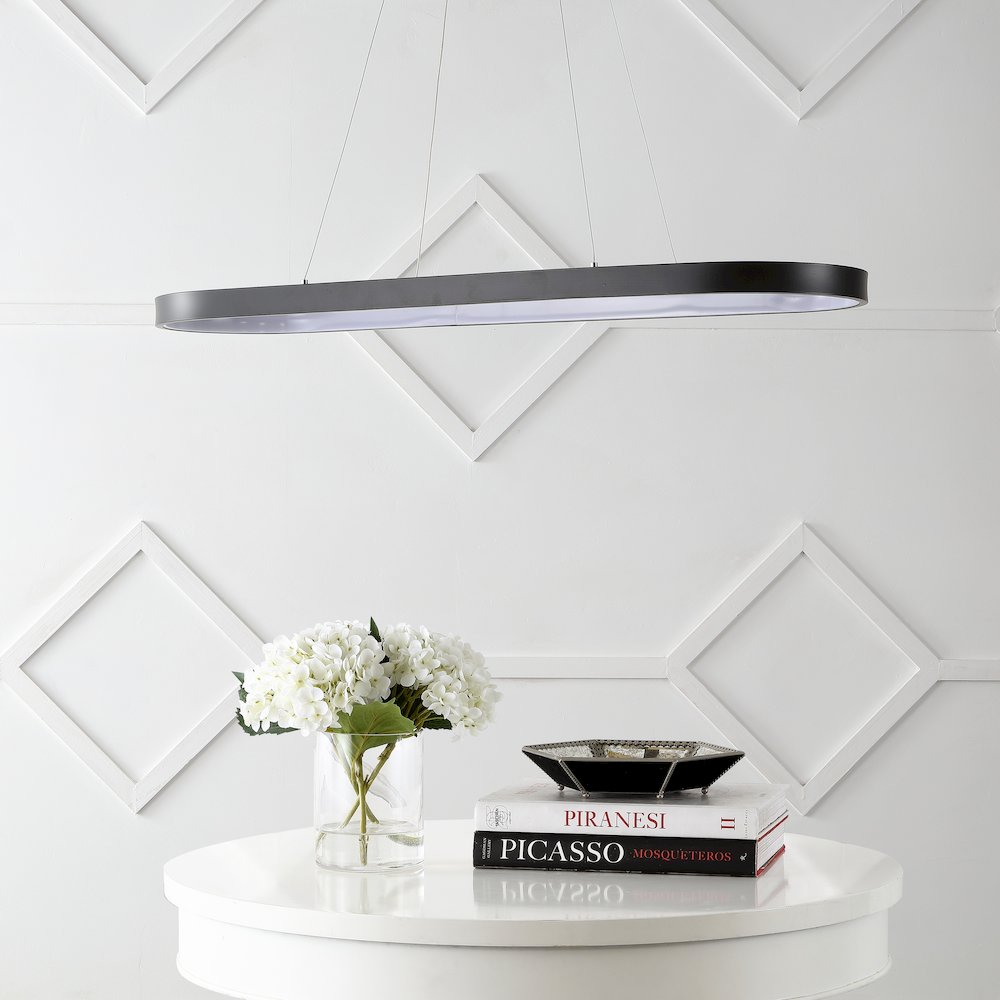 Brice Modern Contemporary Iron Integrated LED Pendant. Picture 5