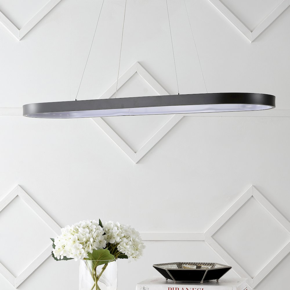 Brice Modern Contemporary Iron Integrated LED Pendant. Picture 7