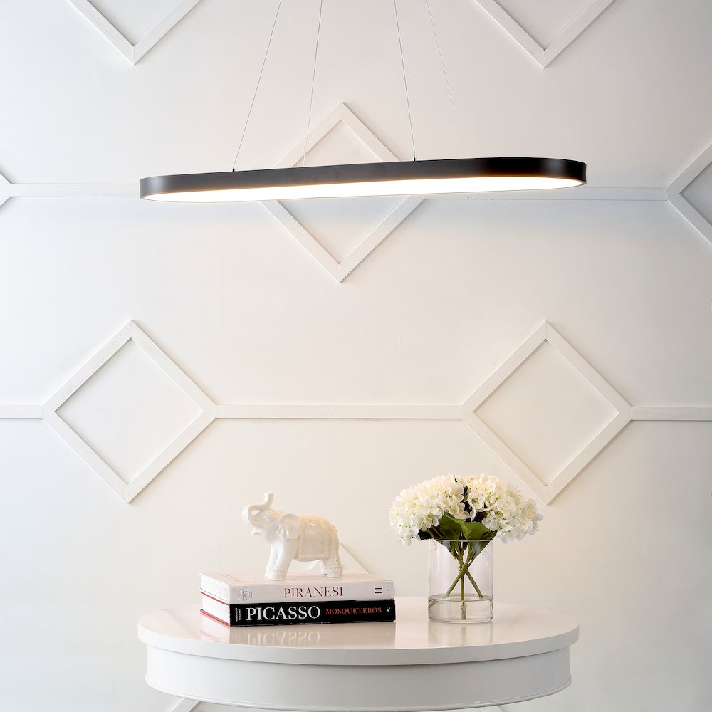 Brice Modern Contemporary Iron Integrated LED Pendant. Picture 4