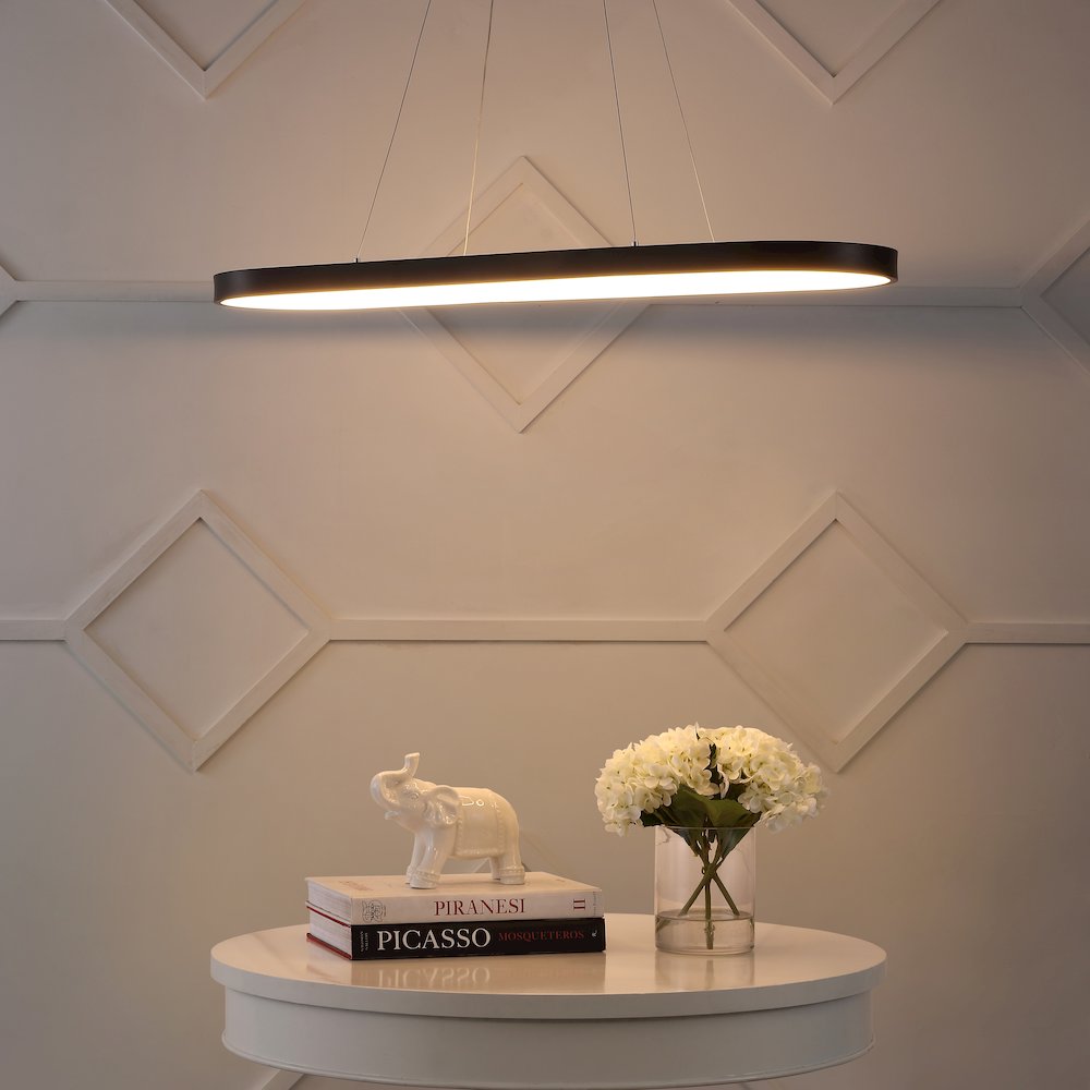 Brice Modern Contemporary Iron Integrated LED Pendant. Picture 6