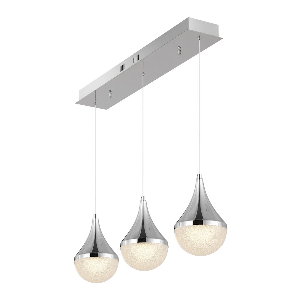 Elyse Teardrop Modern Mid Century Iron/Acrylic Integrated Linear Led Pendant. Picture 9