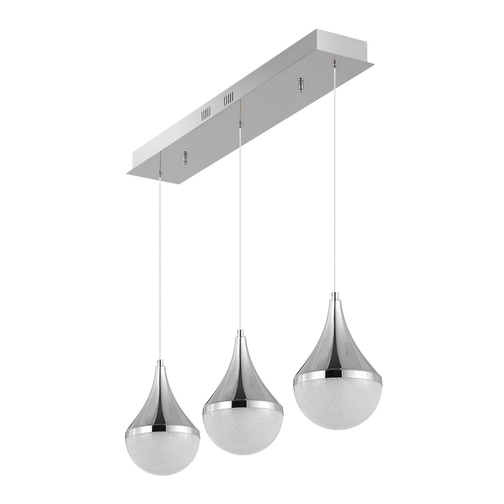 Elyse Teardrop Modern Mid Century Iron/Acrylic Integrated Linear Led Pendant. Picture 6