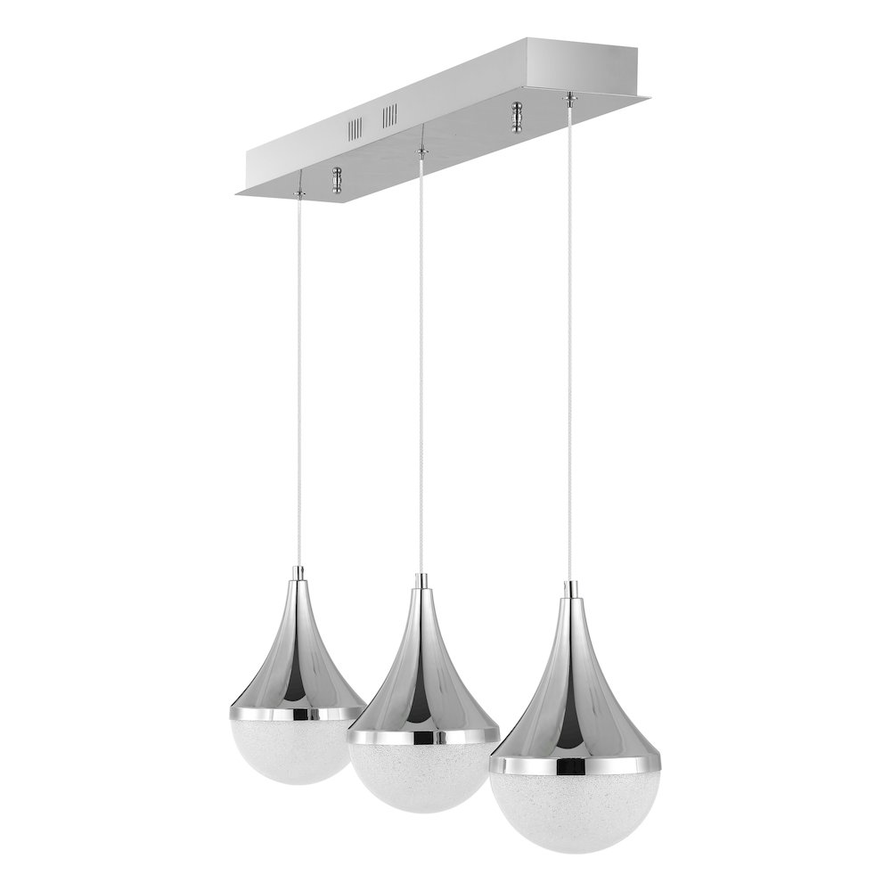 Elyse Teardrop Modern Mid Century Iron/Acrylic Integrated Linear Led Pendant. Picture 7