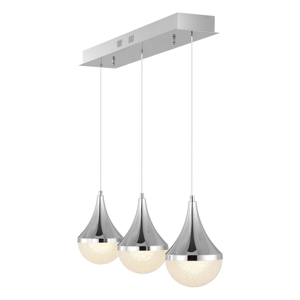 Elyse Teardrop Modern Mid Century Iron/Acrylic Integrated Linear Led Pendant. Picture 5