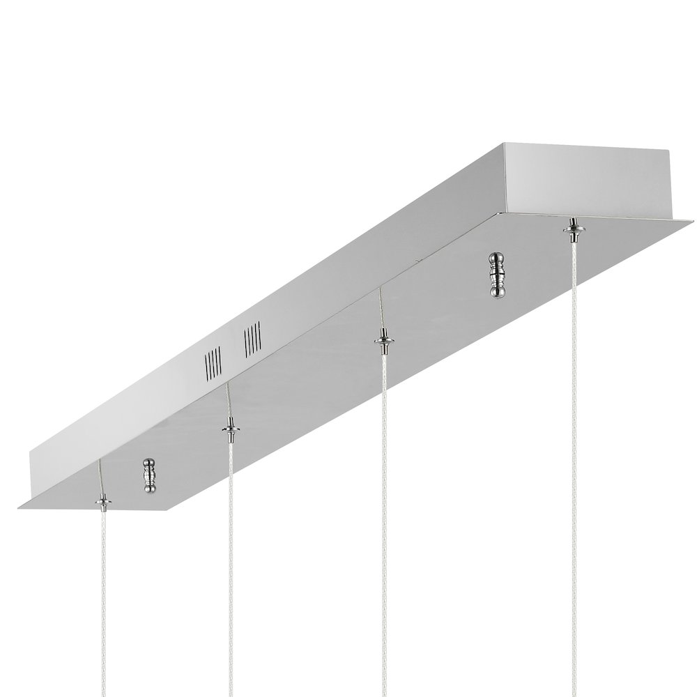 Elyse Teardrop Modern Mid Century Iron/Acrylic Integrated Linear Led Pendant. Picture 4