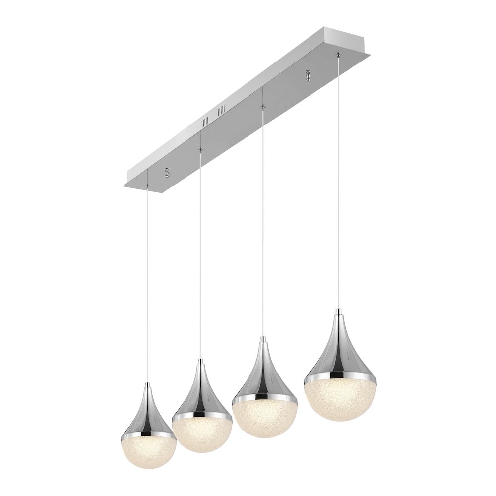 Elyse Teardrop Modern Mid Century Iron/Acrylic Integrated Linear Led Pendant. Picture 13