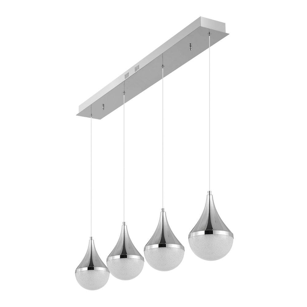 Elyse Teardrop Modern Mid Century Iron/Acrylic Integrated Linear Led Pendant. Picture 8