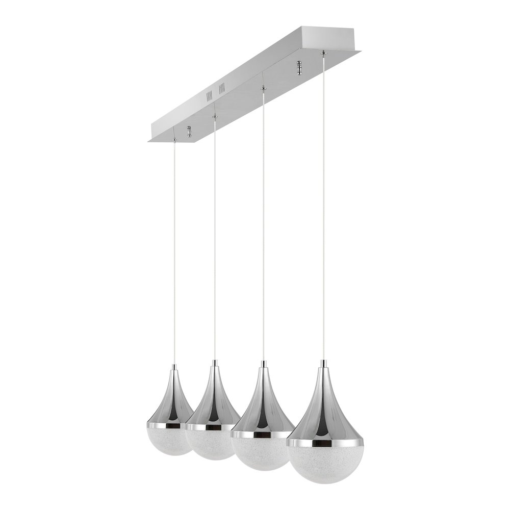 Elyse Teardrop Modern Mid Century Iron/Acrylic Integrated Linear Led Pendant. Picture 9