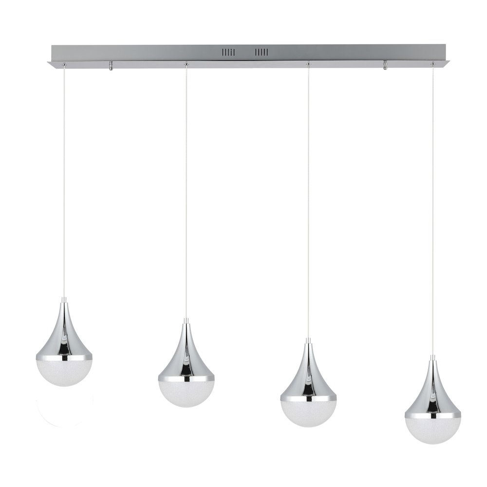Elyse Teardrop Modern Mid Century Iron/Acrylic Integrated Linear Led Pendant. Picture 10