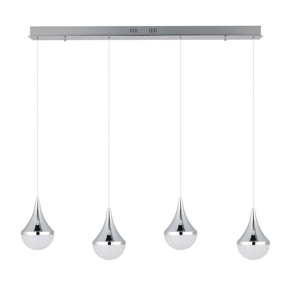 Elyse Teardrop Modern Mid Century Iron/Acrylic Integrated Linear Led Pendant. Picture 11