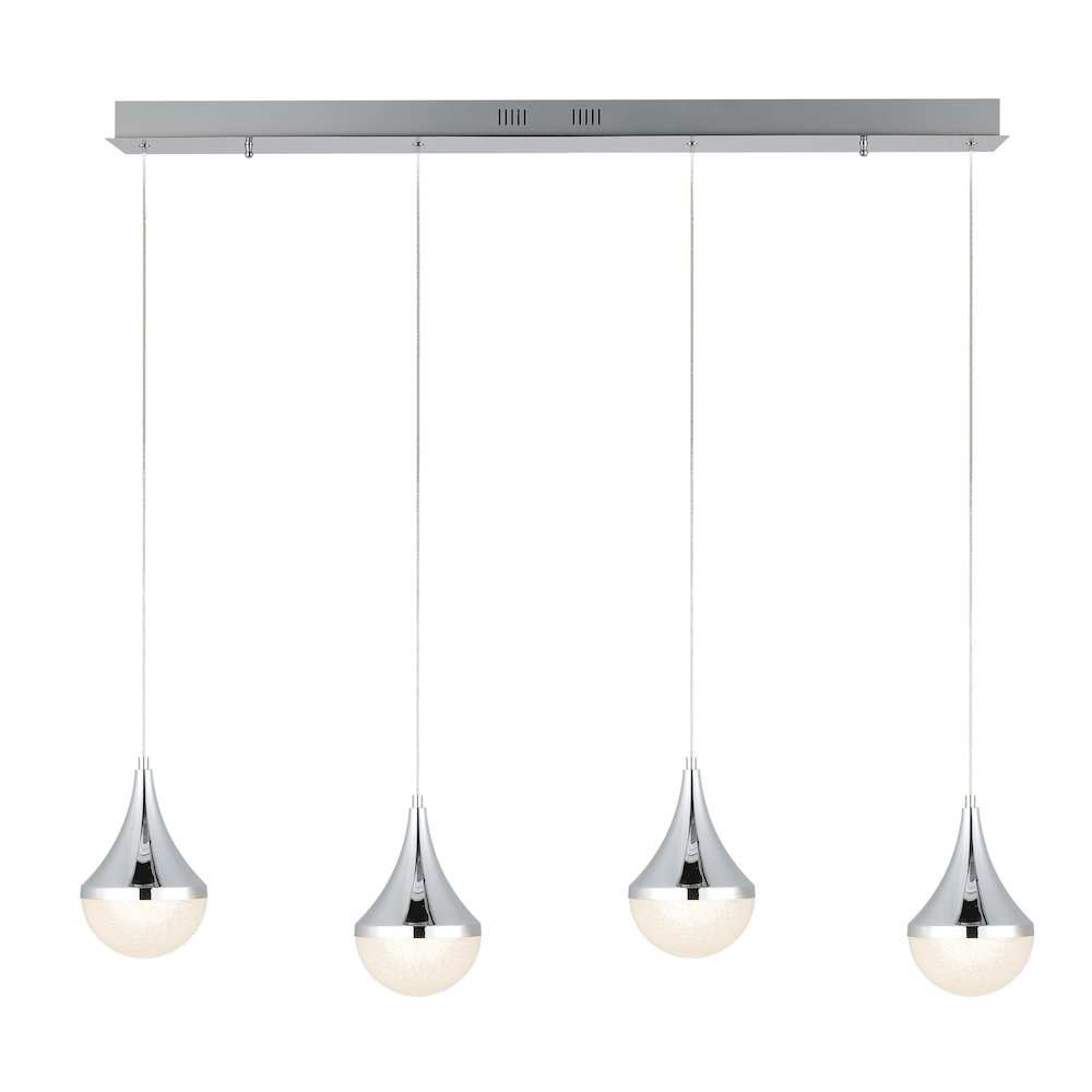 Elyse Teardrop Modern Mid Century Iron/Acrylic Integrated Linear Led Pendant. Picture 5