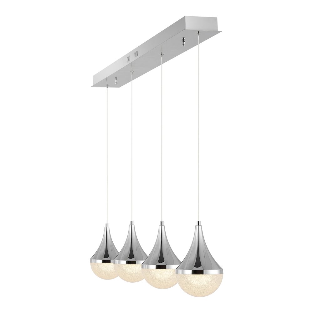 Elyse Teardrop Modern Mid Century Iron/Acrylic Integrated Linear Led Pendant. Picture 7