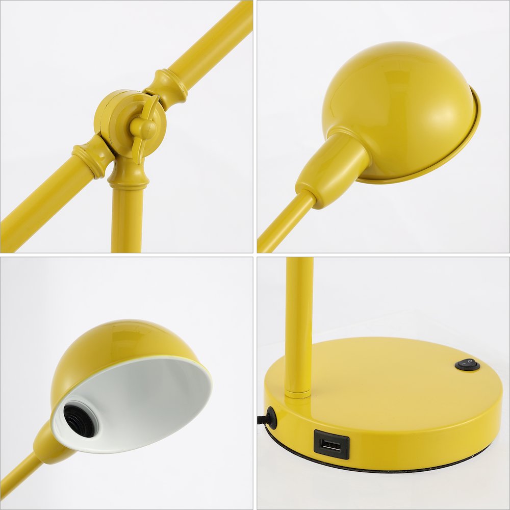 Curtis Vintage Industrial Iron Adjustable Dome Shade Led Task Lamp. Picture 3