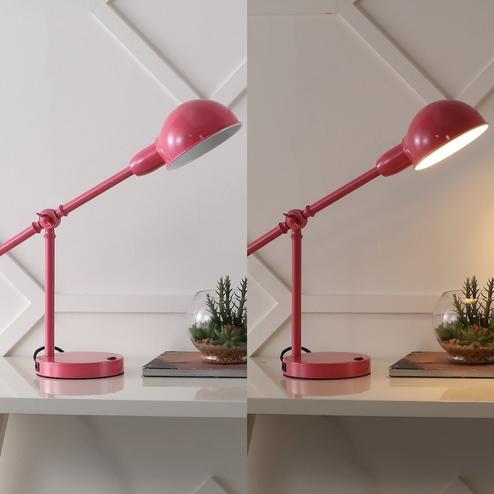 Curtis Vintage Industrial Iron Adjustable Dome Shade Led Task Lamp. Picture 8