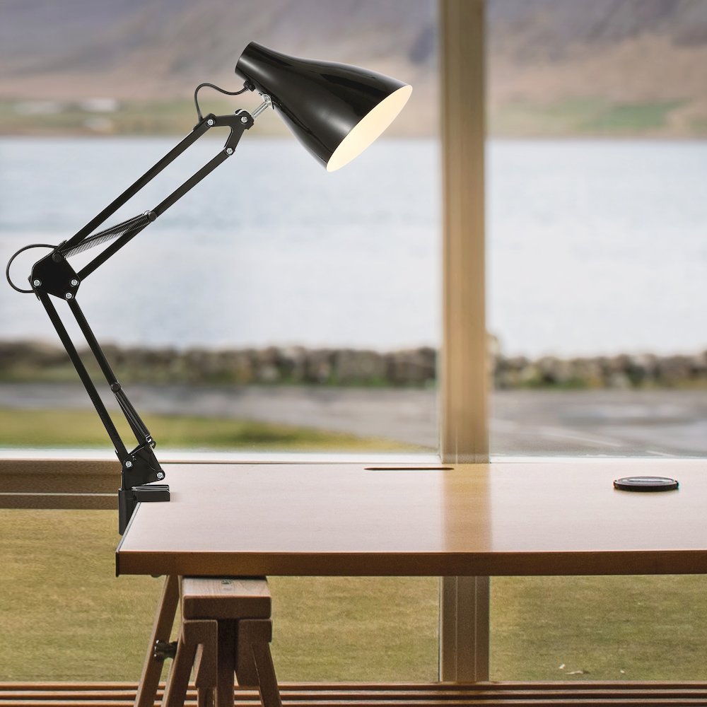 Odile Classic Industrial Adjustable Articulated Clamp On Led Task Lamp. Picture 7