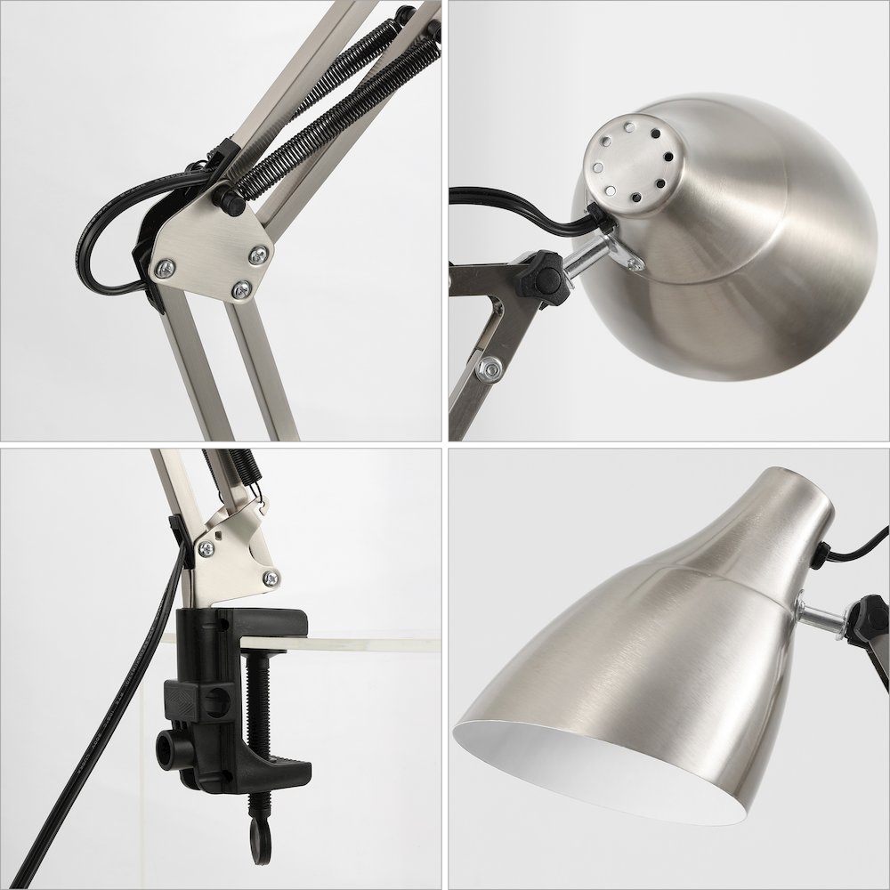 Odile Classic Industrial Adjustable Articulated Clamp On Led Task Lamp. Picture 3