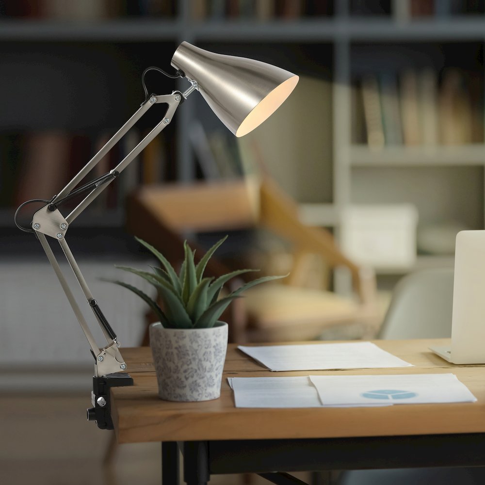 Odile Classic Industrial Adjustable Articulated Clamp On Led Task Lamp. Picture 6