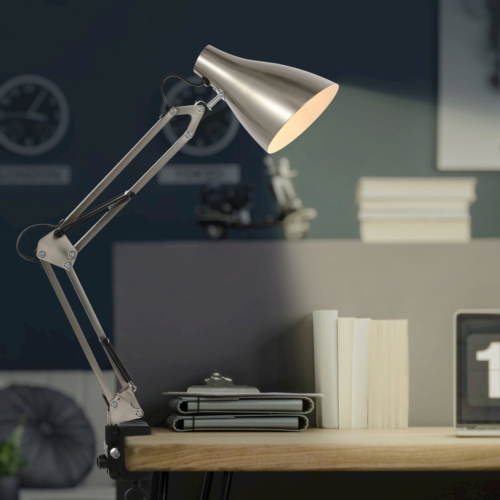 Odile Classic Industrial Adjustable Articulated Clamp On Led Task Lamp. Picture 7