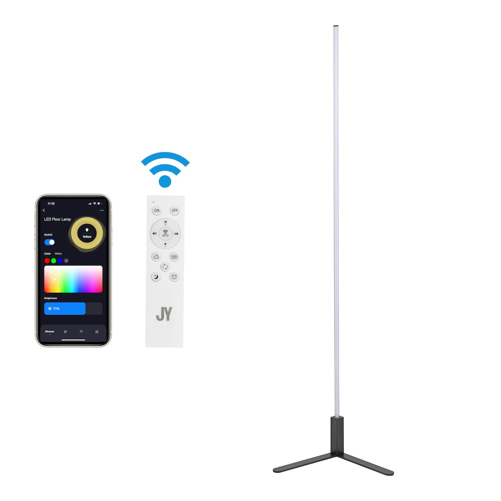 Potts Modern Contemporary Aluminum/Iron Integrated Led Post Floor Lamp. Picture 3