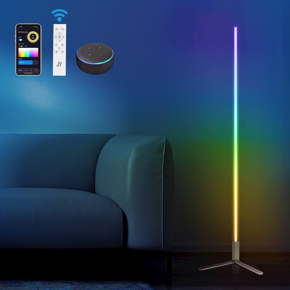 Potts Modern Contemporary Aluminum/Iron Integrated Led Post Floor Lamp. Picture 4