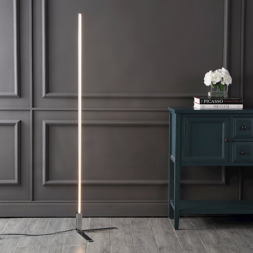 Potts Modern Contemporary Aluminum/Iron Integrated Led Post Floor Lamp. Picture 1