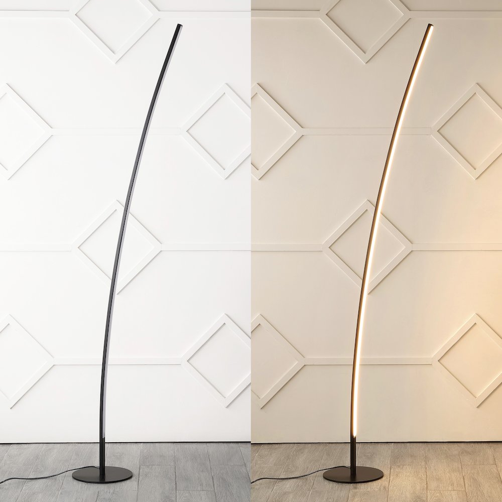 Malthe Modern Contemporary Aluminum/Iron Arc Integrated Led Floor Lamp. Picture 7