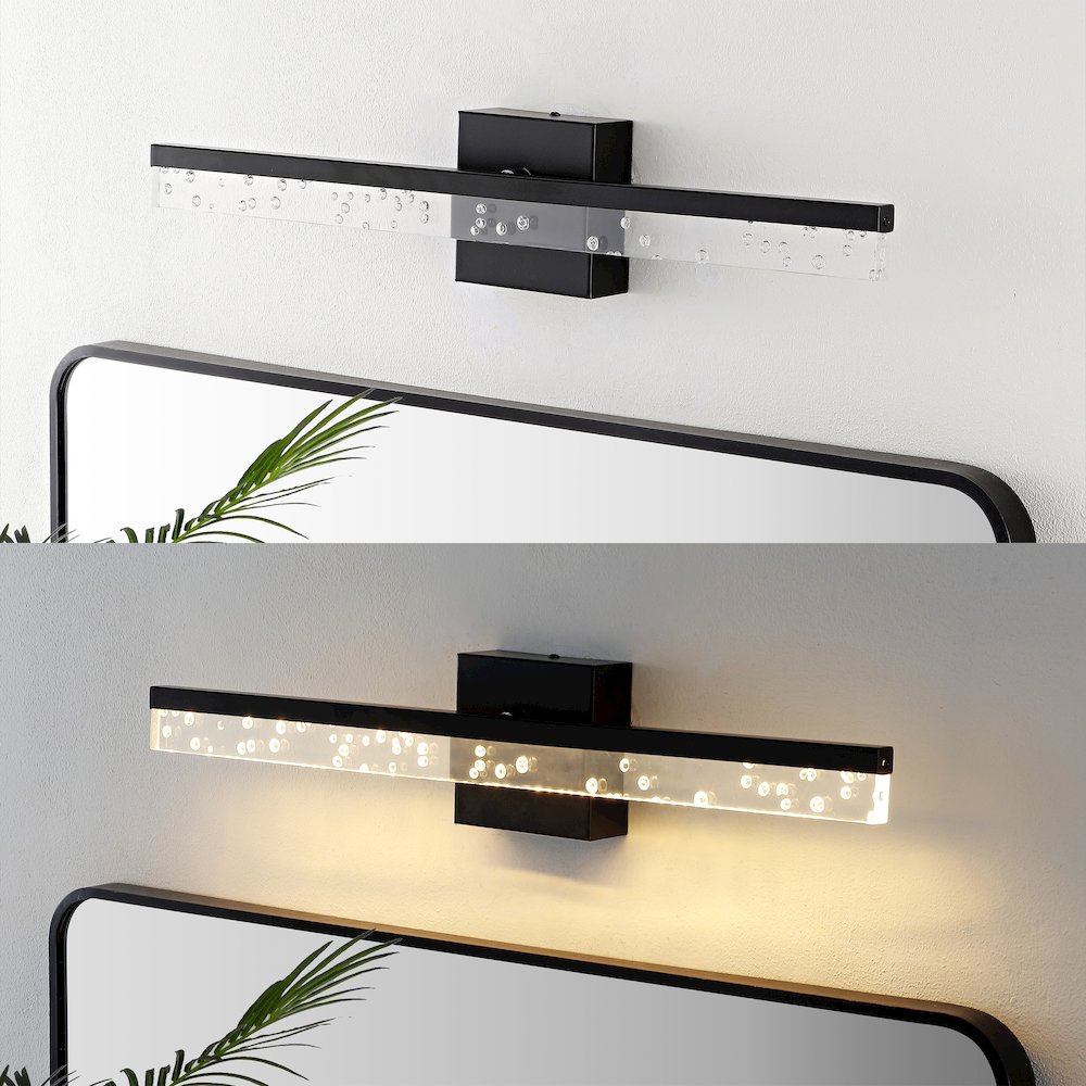 Mario Modern Contemporary Iron/Seeded Acrylic Integrated Led Vanity Light. Picture 11