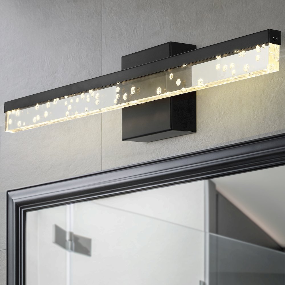 Mario Modern Contemporary Iron/Seeded Acrylic Integrated Led Vanity Light. Picture 9