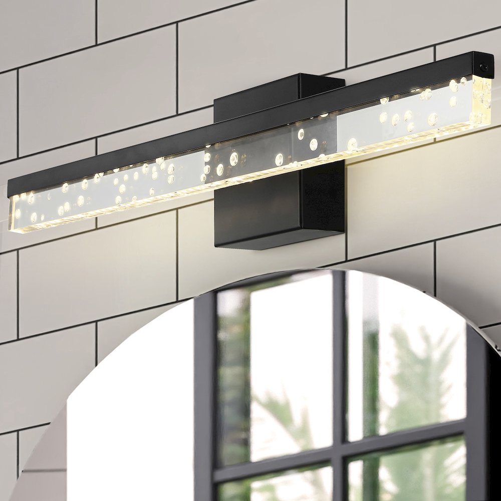 Mario Modern Contemporary Iron/Seeded Acrylic Integrated Led Vanity Light. Picture 13