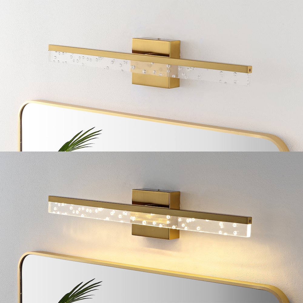 Mario Modern Contemporary Iron/Seeded Acrylic Integrated Led Vanity Light. Picture 11