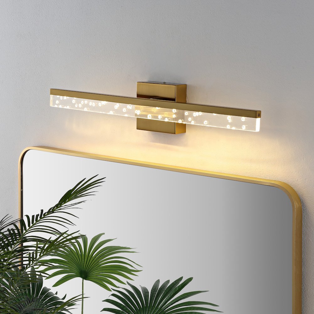 Mario Modern Contemporary Iron/Seeded Acrylic Integrated Led Vanity Light. Picture 8