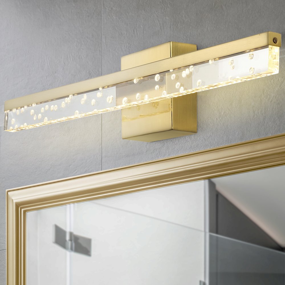 Mario Modern Contemporary Iron/Seeded Acrylic Integrated Led Vanity Light. Picture 9