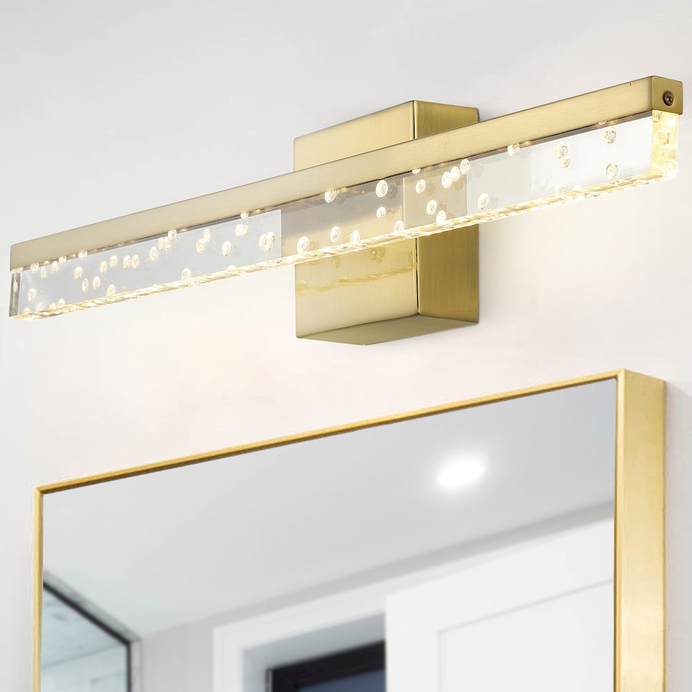 Mario Modern Contemporary Iron/Seeded Acrylic Integrated Led Vanity Light. Picture 10
