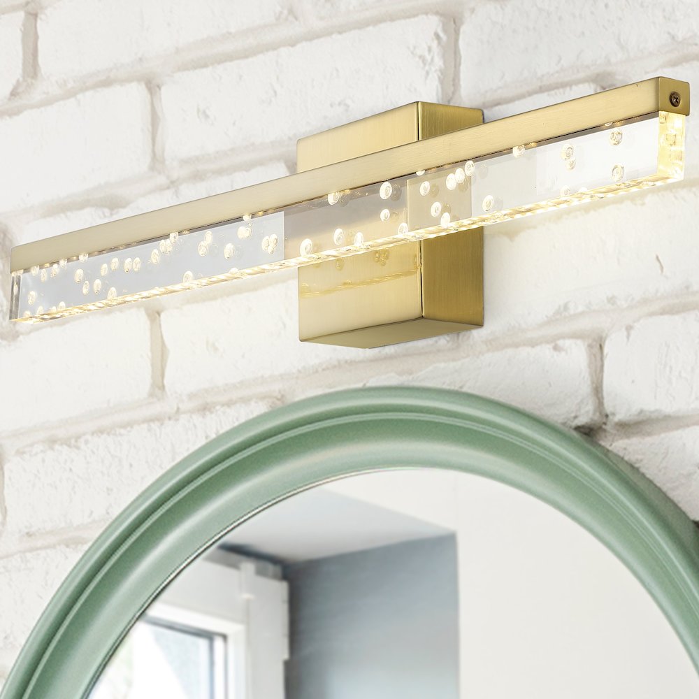 Mario Modern Contemporary Iron/Seeded Acrylic Integrated Led Vanity Light. Picture 12