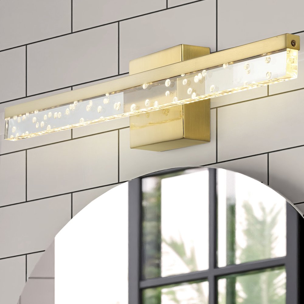 Mario Modern Contemporary Iron/Seeded Acrylic Integrated Led Vanity Light. Picture 13