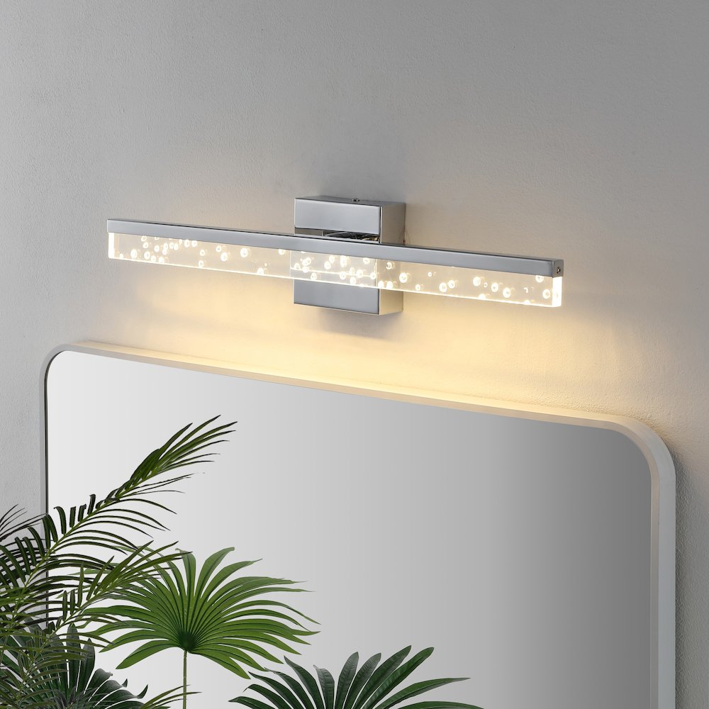 Mario Modern Contemporary Iron/Seeded Acrylic Integrated Led Vanity Light. Picture 8