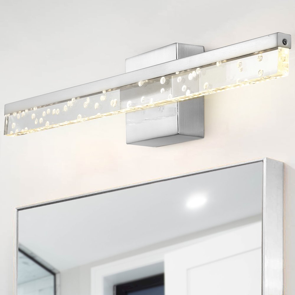 Mario Modern Contemporary Iron/Seeded Acrylic Integrated Led Vanity Light. Picture 12